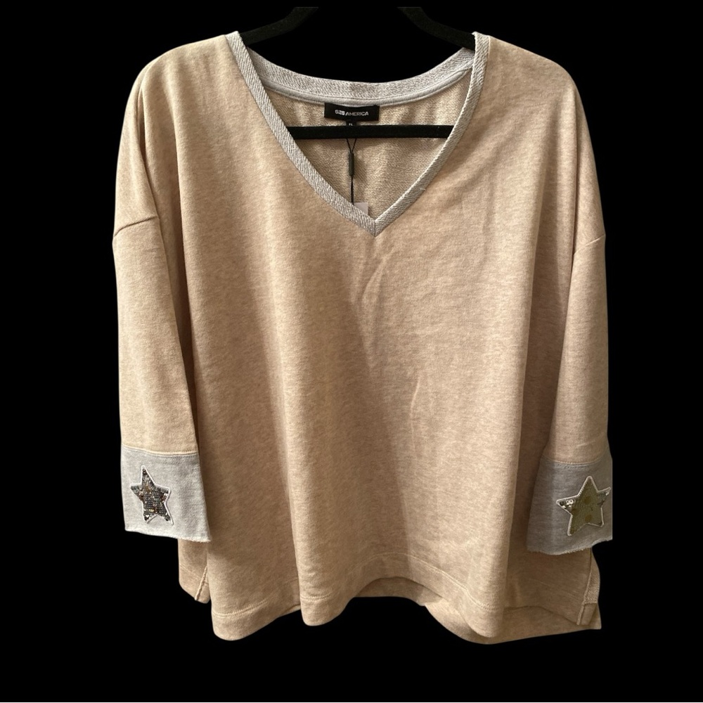525 America V Neck Pullover Sweater Size Large Petite BNWT